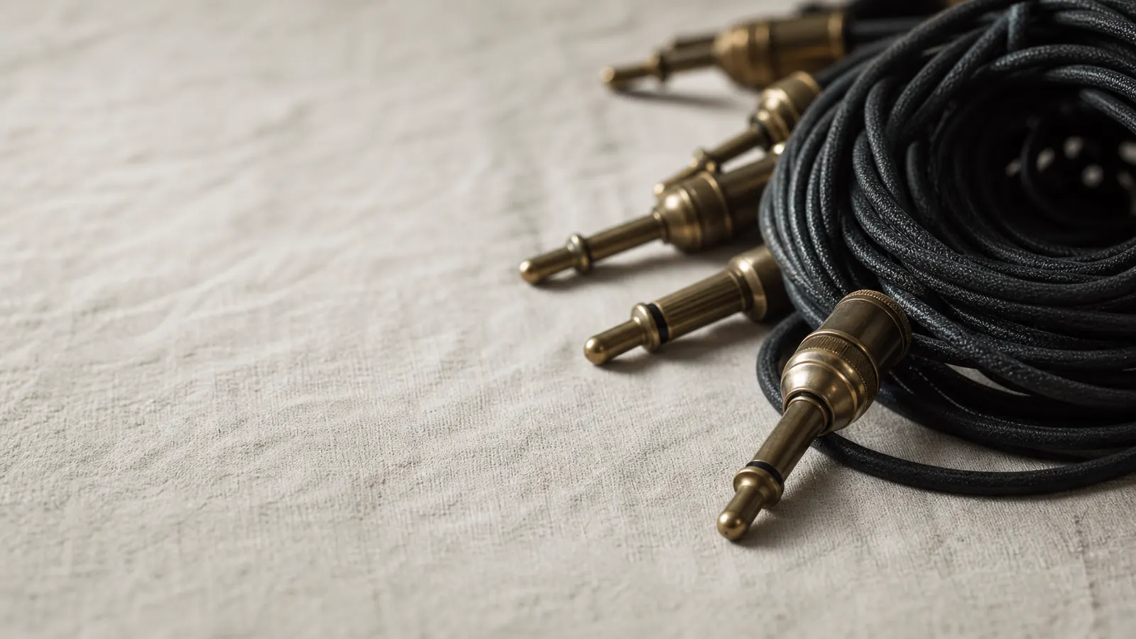 Vintage brass exchange plugs with coiled cables